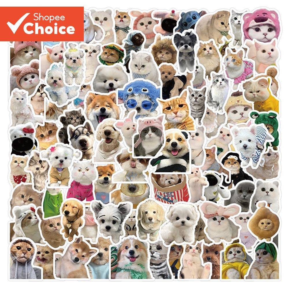200/100 Pçs Engraçado Bonito Animais De Estimação Filhote De Cachorro Gatinho Adesivos Para Bagagem Caso Do Telefone Por