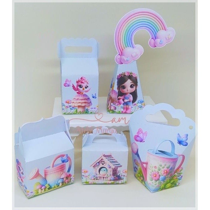 KIT FESTA JARDIM ENCANTADO  PEGUE MONTE -CAIXINHAS PERSONALIZADAS - LEMBRANCINHAS INFANTIL