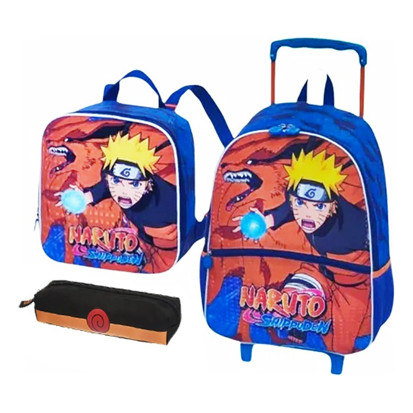 Kit Mochila Naruto Anime Escolar Lancheira Meninos Rodinhas em Oferta na Shopee