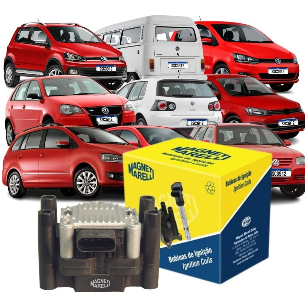 Bobina Ignição Magneti Marelli Vw Gol Fox Kombi 1.0 E 1.6