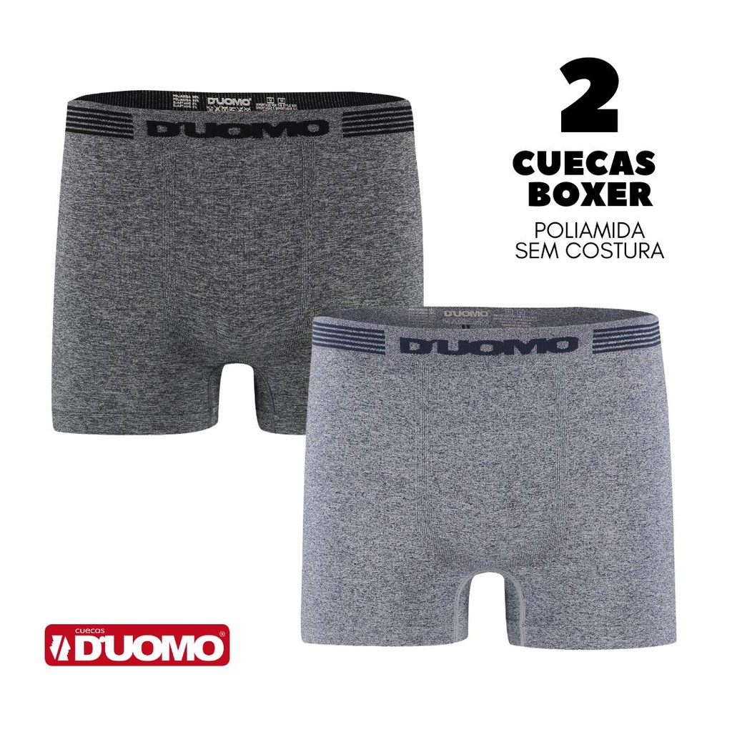 Kit 2 Cuecas Boxer Duomo Original Mescla em Microfibra Poliamida em Oferta na Shopee