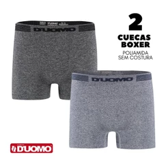 Kit 2 Cuecas Boxer Duomo Original Mescla em Microfibra Poliamida
