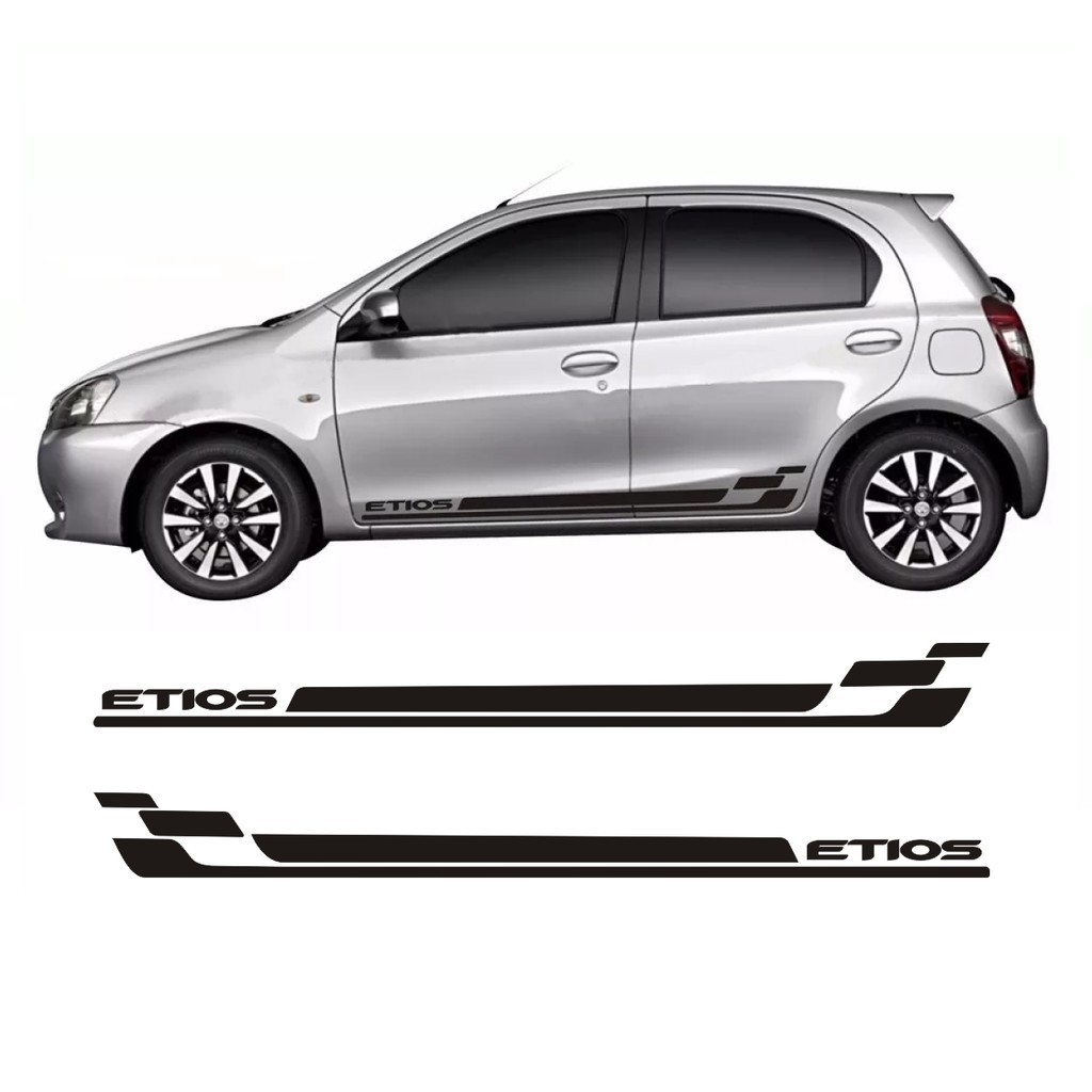 Adesivo Lateral Para Toyota Etios Hatch ET3 Todos Anos e Modelos Faixa Colante Fita Adesiva Tuning