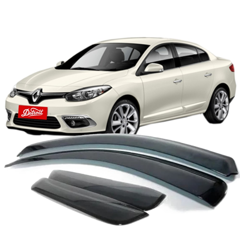 Calha de Chuva Renault Fluence 2011 a 2018 Ecoflex 91.008A Defletor Janela Kit