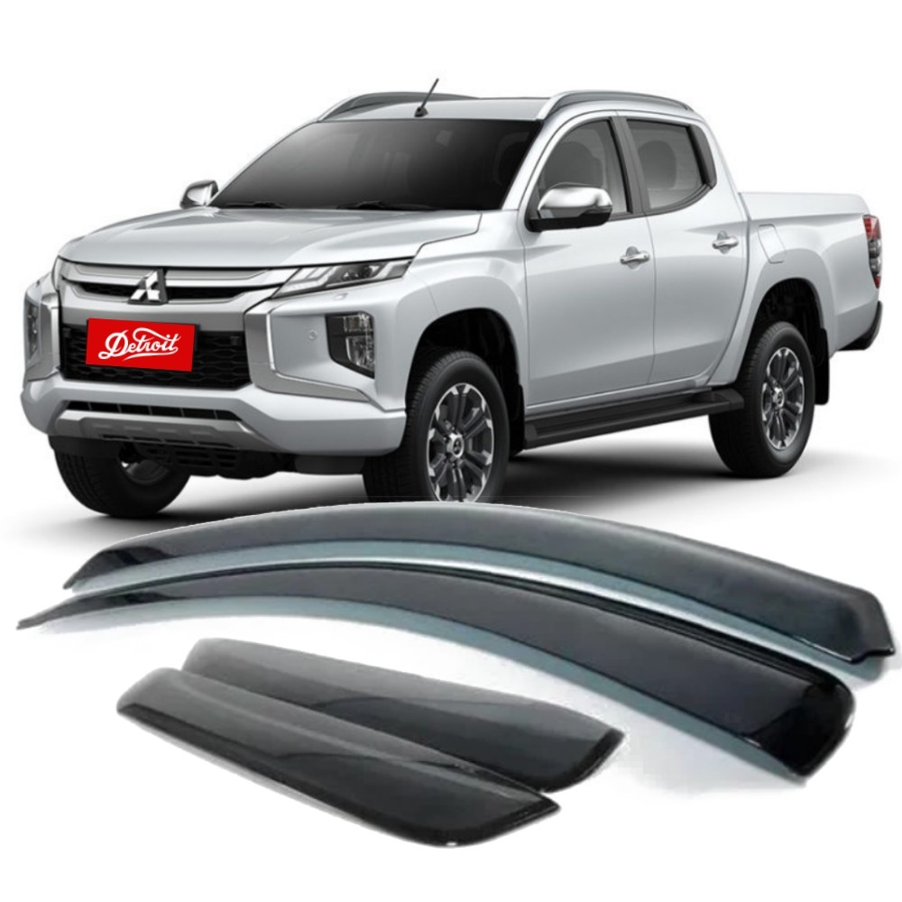 Calha de Chuva Mitsubishi L200 Triton Sport 2021 a 2025 Ecoflex 13.012A Defletor Janela Kit