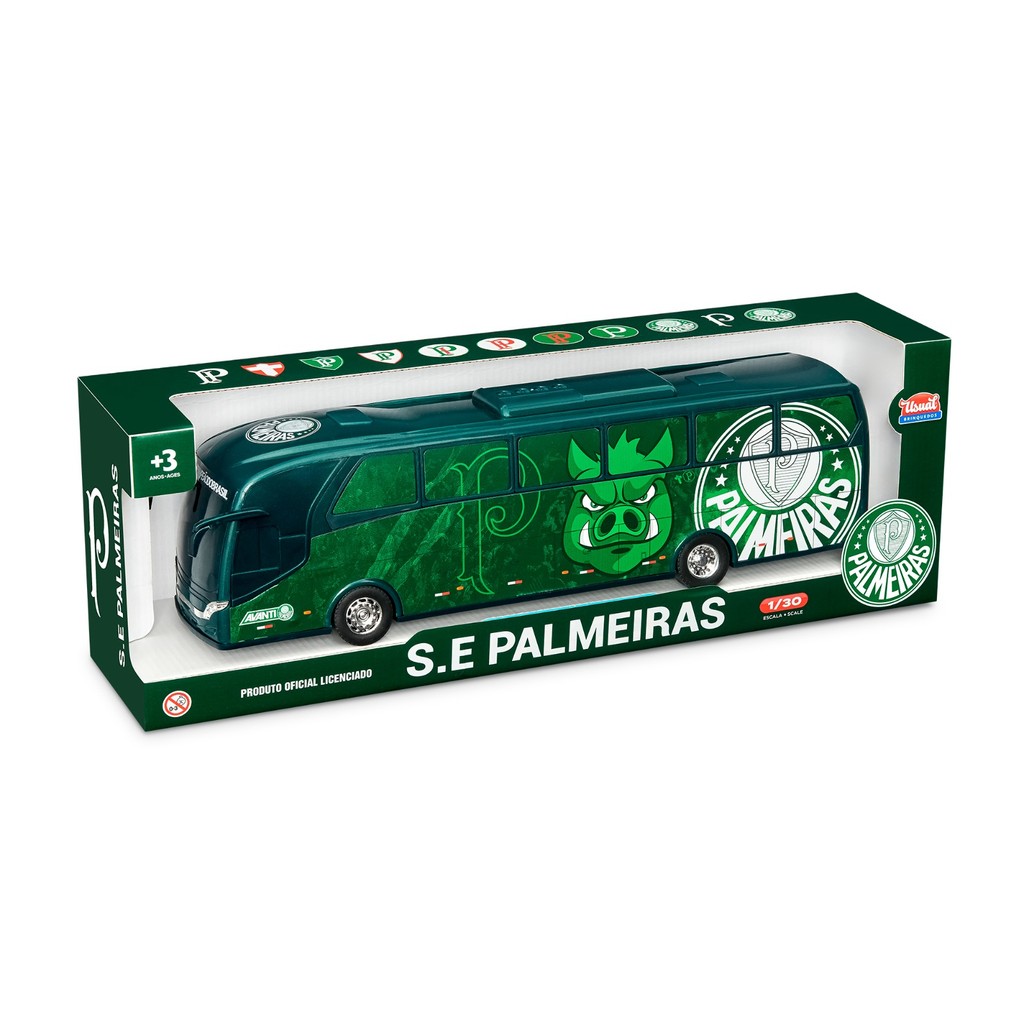Ônibus Brinquedo Miniatura Palmeiras Réplica Verdão