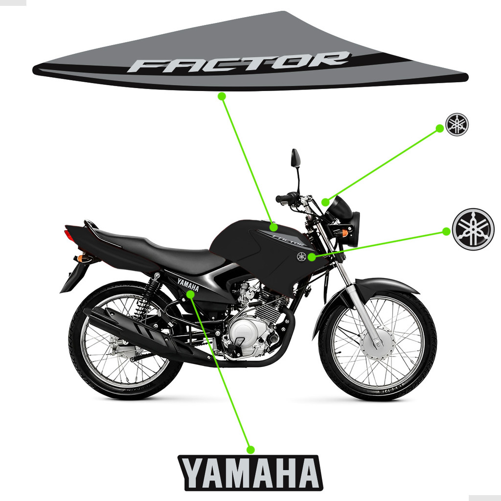 Kit Adesivos Para Moto Yamaha Factor 125 Ybr 2014 + Emblemas em Oferta na Shopee