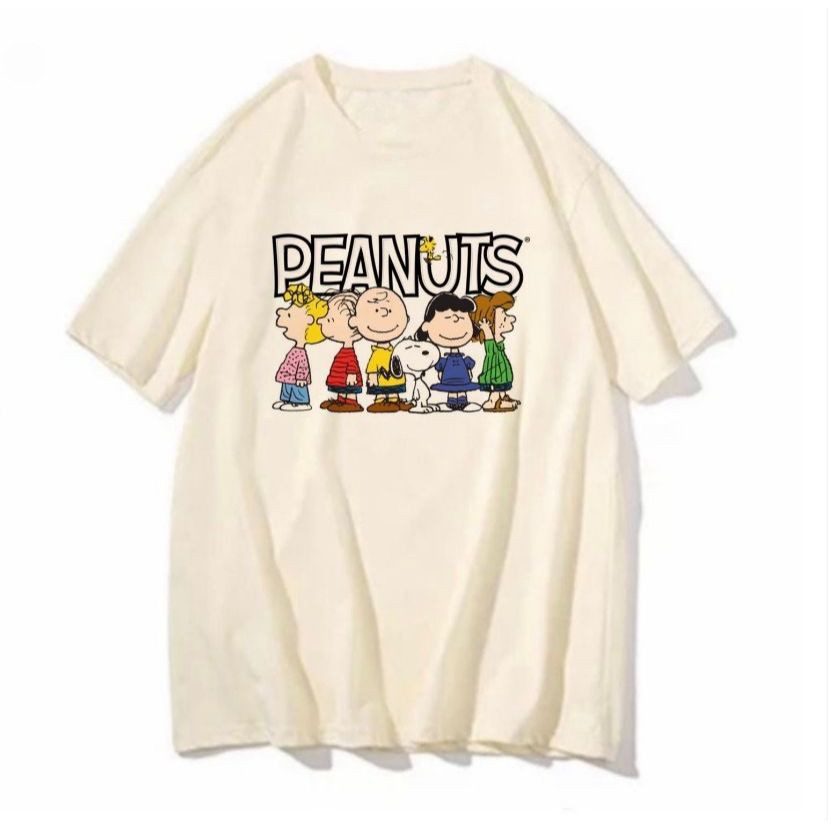 [Camiseta Premium em Algodão Puro]SISI Camiseta Peanuts Snoopy blusa feminina masculina estampada legal camisa divertida