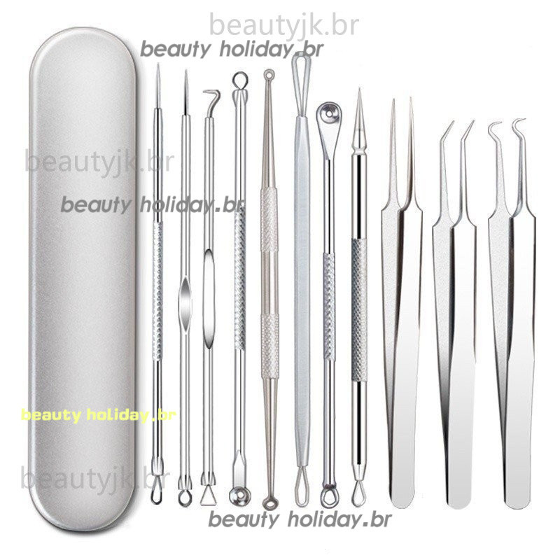 8 Peças Kit Removedor de Cravos, Ferramenta Extrator de espinhas comedone Kit de Remoção de Agulha Acne Conjunto Removed