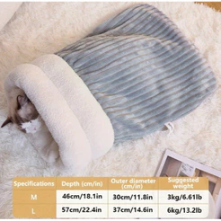 Saco de Dormir de Inverno para Gatos – Cama em Pelúcia 360° Lavável - Ninho Aconchegante para Gatos e Cães Pequenos