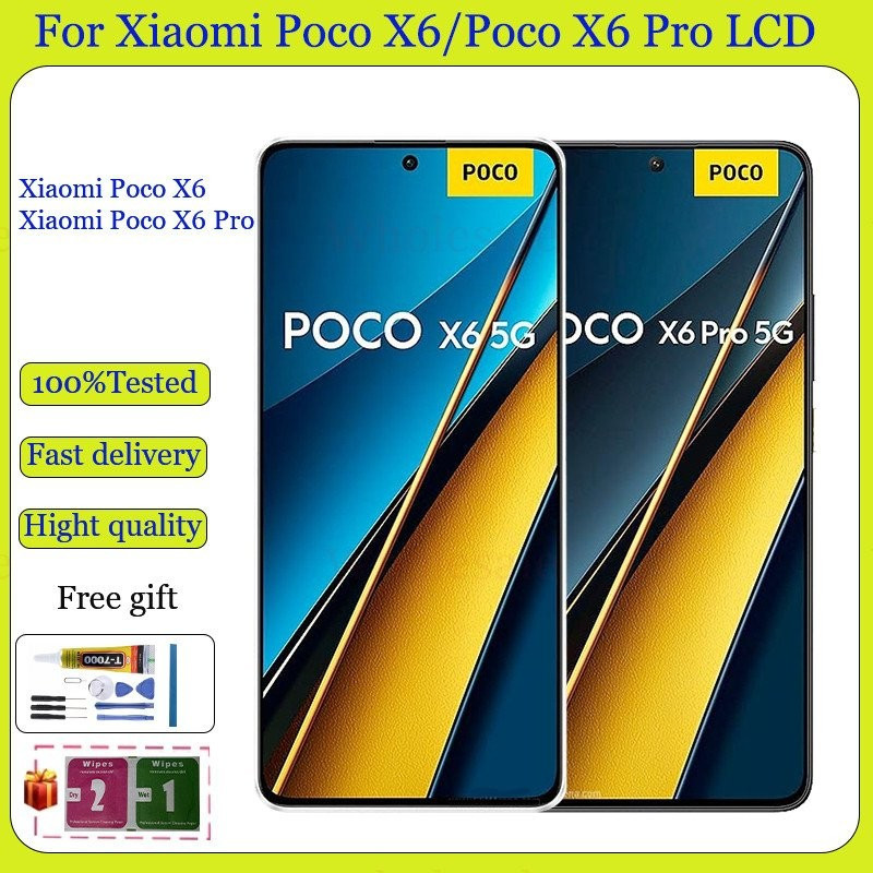 Tela de Toque AMOLED LCD de Substituição Original para Xiaomi Poco X6 5G X6 Pro 