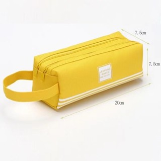 Estojo de lápis portátil de lona de papelaria de camada dupla JORGE em Oferta na Shopee