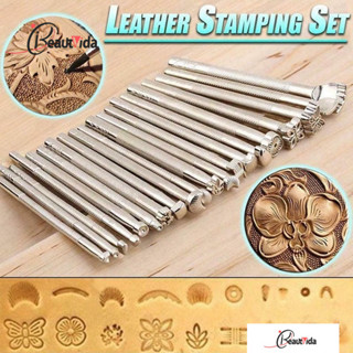20 Peças de Ferramentas de Couro para Fabricação de Selas, Escultura, Artesanato, Perfurador de Vedação, Conjunto DIY de em Oferta na Shopee