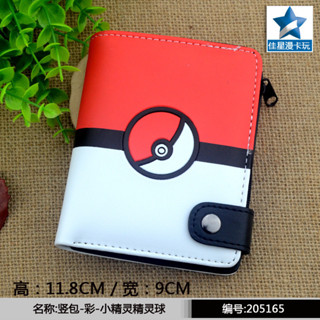 Anime Pokemon Pikachu Curto Masculino Carteira Bolso Monstro Poke Bola Titular Do Cartão Bolsa em Oferta na Shopee