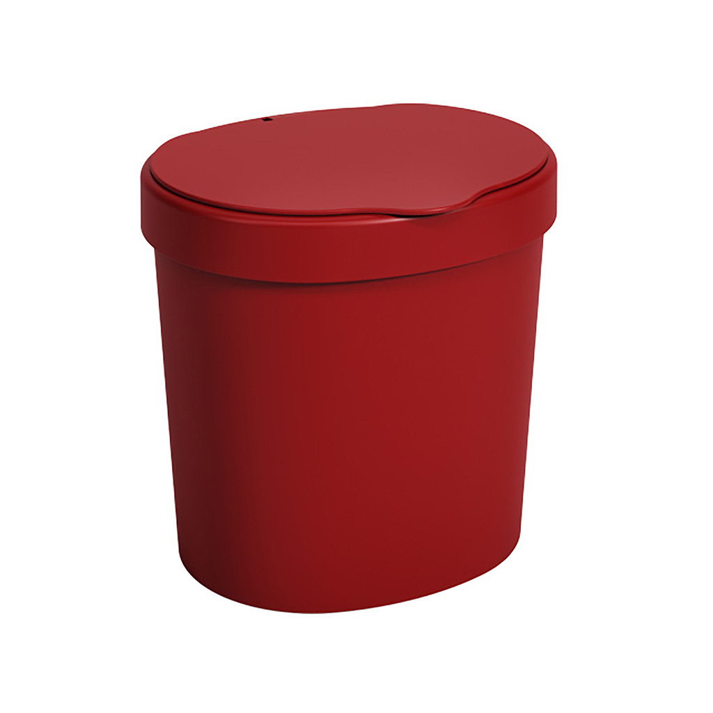 Lixeira Pia Cesto Lixo Cozinha Bancada Banheiro Oval 2,5L Vermelho Bold Coza