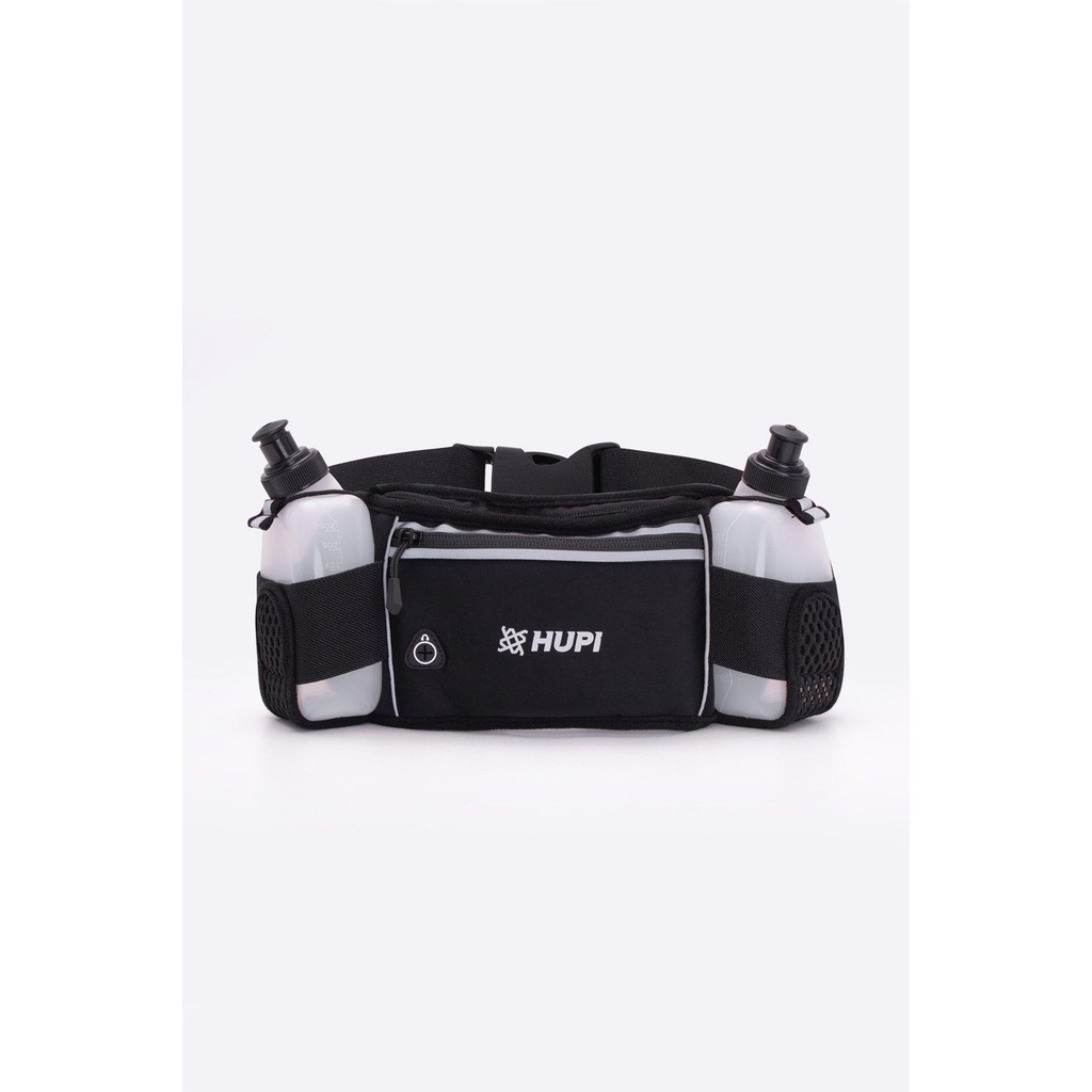 Cinto De Hidratação HUPI Running com 2 Garrafas e Pochete Preto