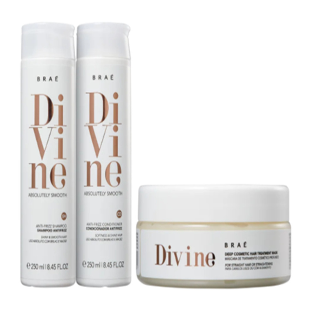 Braé Divine Anti Frizz Home Care Trio (3 Produtos) em Oferta na Shopee
