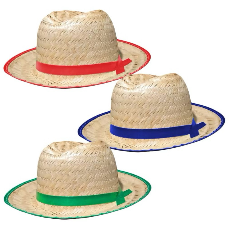 Chapéu de Palha Malandrinho Infantil Junino Italianinho Texano  Arraia