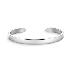 Bracelete Prata Liso Ajustável Minimalista