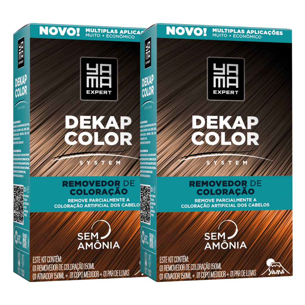 Kit 2 DekapColor Yama Removedor De Coloração Capilar Cabelo Profissional Sem Amonia 300ml