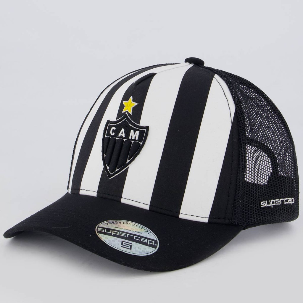 Boné Atlético Mineiro Trucker Americano Preto e Branco em Oferta na Shopee
