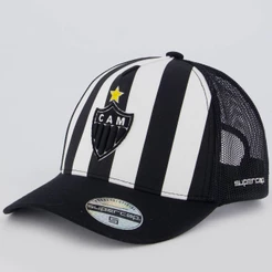 Boné Atlético Mineiro Trucker Americano Preto e Branco