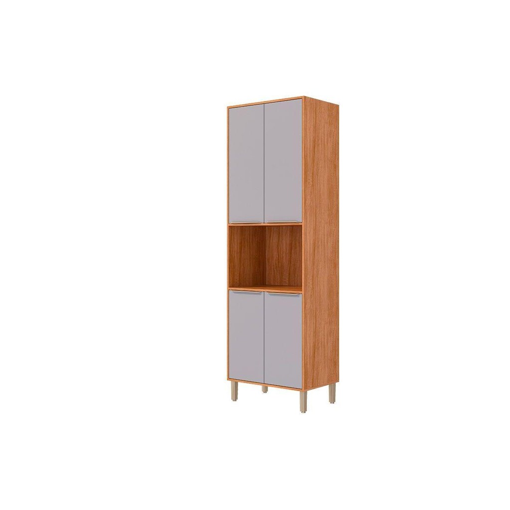 Paneleiro de Cozinha Esplêndida Torre Quente c/ 4 Portas e 1 Nicho p/ Forno 70cm Cinamomo/Platina - MGM em Oferta na Shopee