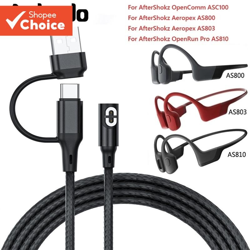 Carregador 2 Em 1 Shokz Para Aftershokz Aeropex AS800 OpenRun Pro Mini OpenComm USB C E-A Fones de Ouv