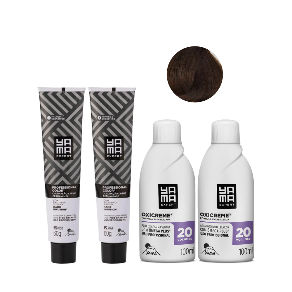 Yamá Color Nano Infusion 6.0 Loiro Escuro  + OX 20V 100ml - 2 Unidades Cada