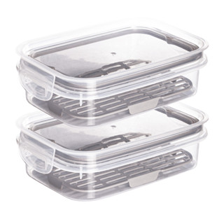 Kit 2 Potes Hermético Porta Frios Com Travas Cesto Escorredor 500 ML Frutas Vegetais Alimentos em Oferta na Shopee