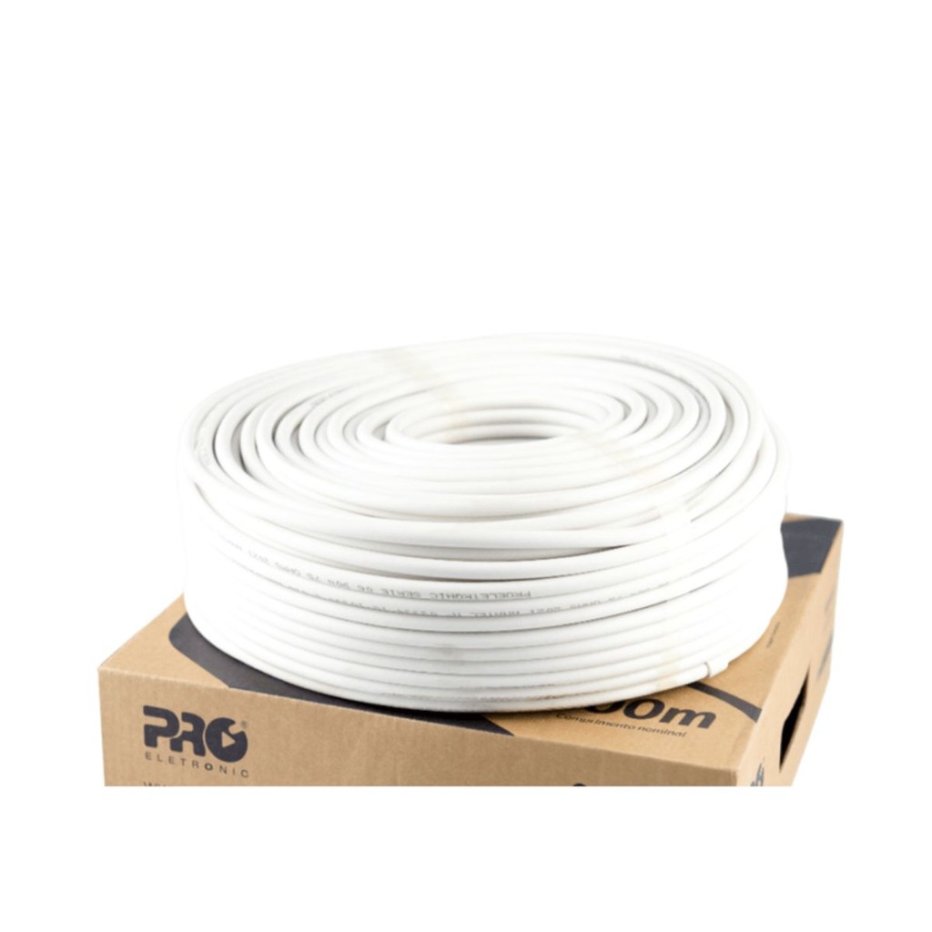 Cabo Coaxial Flexível RG6 60% 100m CACO0660/01 PROELETRONIC