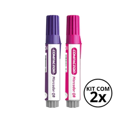Kit com 2 Marcadores Para Quadro Branco - COMPACTOR COR:VIOLETA+ROSA
