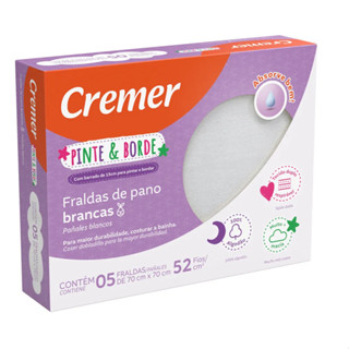 Fralda De Pano Cremer Luxo Branca Pinte E Borde em Oferta na Shopee
