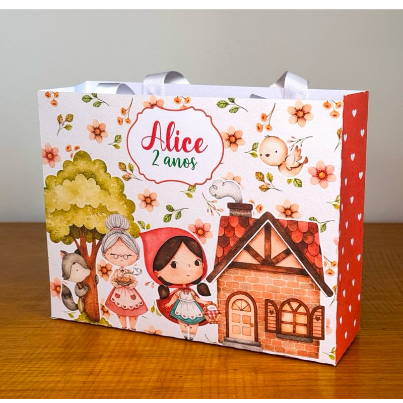 Kit Sacolinhas Surpresa CHAPEUZINHO VERMELHO - Personalizada - Pegue e Monte - Lembrancinha Festa