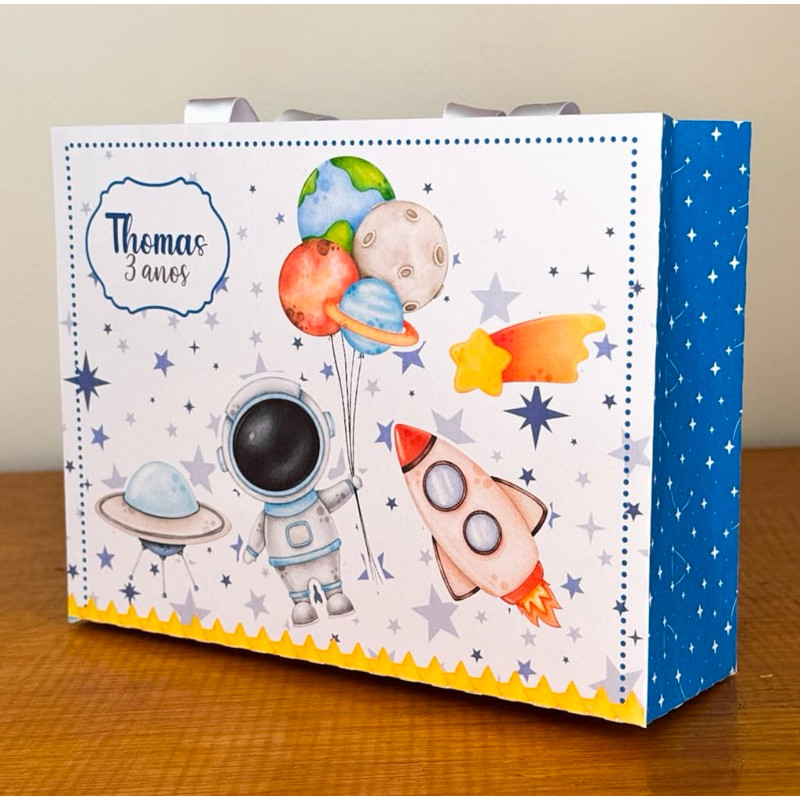 Kit Sacolinhas Surpresa ASTRONAUTA - Personalizada - Pegue e Monte - Lembrancinha Festa