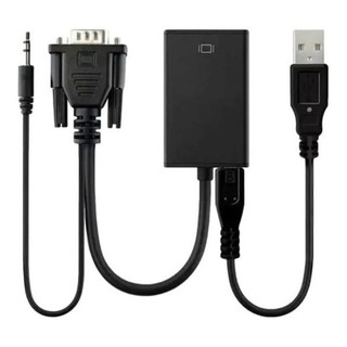 Cabo Mini Convesor Vga Para Hdmi Com Áudio E Vídeo Full Hd