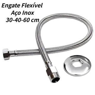 Mangueira Engate Flexível Aço Inox 30cm/40cm/60cm Água Fria e Quente Pias Macho e Femea em Oferta na Shopee