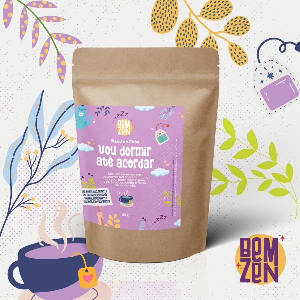 Blend de Chá para Insônia - Vou Dormir até Acordar 60gr - BemZen