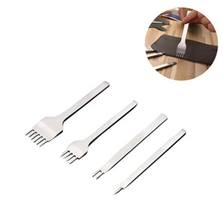 4 Cinzel Furador Costura Garfo Puncher Couro Lona Artesanato em Oferta na Shopee