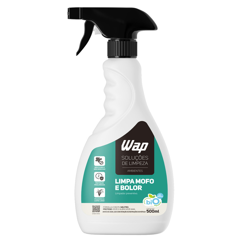 Limpa Mofo e Bolor de Parede Sapato Roupa 500ml Spray Aroma Capim Limão Wap - Home & Living