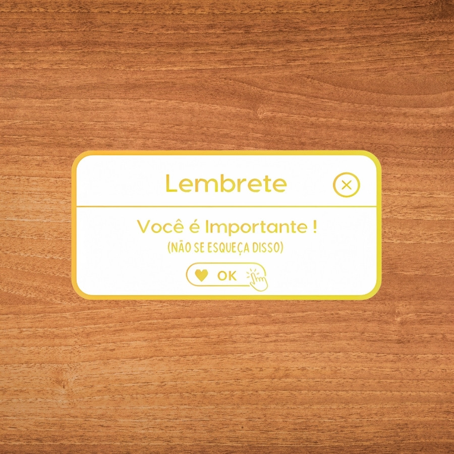 Adesivo "Lembrete Você É Importante!" - Ref.2163 - Hot Stamping - 4x2cm - 100 unidades - Stickr - Rizzo