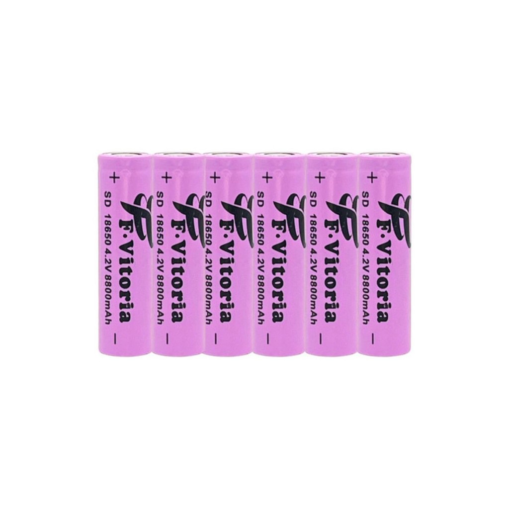 Kit 6 Bater18650 Li-ion 8800mh 3.7v Lanterna Tática Led Rosa/Azul/Dourad/Verde Sem Pino Enviamos Hoje Mesmo
