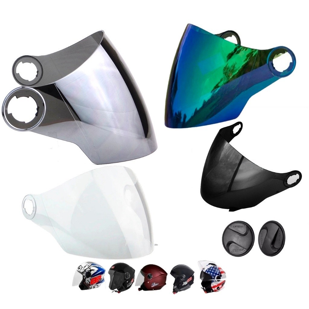 Viseira Espelhada Cromada Iridium Camaleão Capacete Aberto Pro Tork Atomic New Three Elite Coyote Patriota