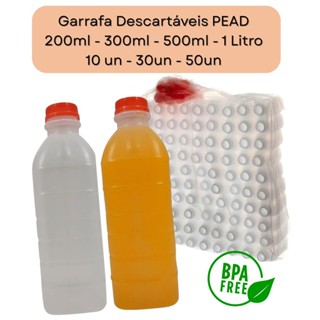10 und 30 und 50 und Garrafa Plástica Descartável PEAD Para Suco Caldo de Cana 200ml 300ml 500ml 1L em Oferta na Shopee