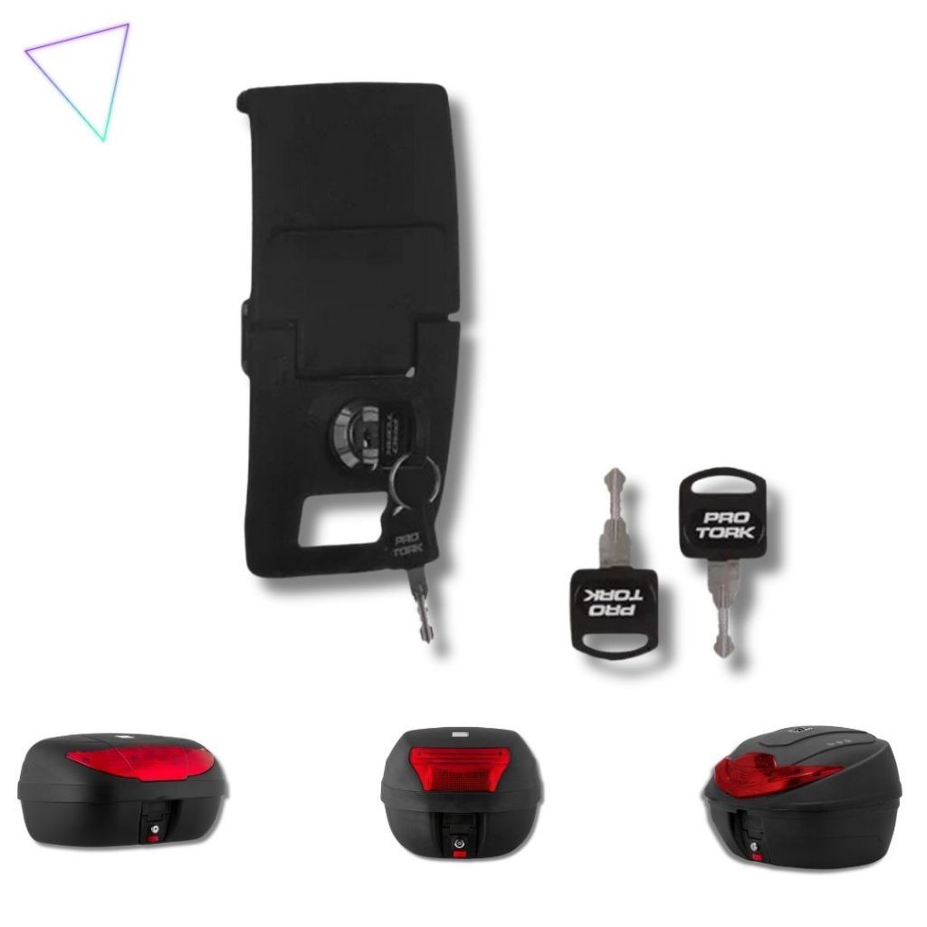 Fechadura Trava Completa Para Baú Bauleto Pro Tork 28 Litros / 45 com Chave Moto Motocicleta