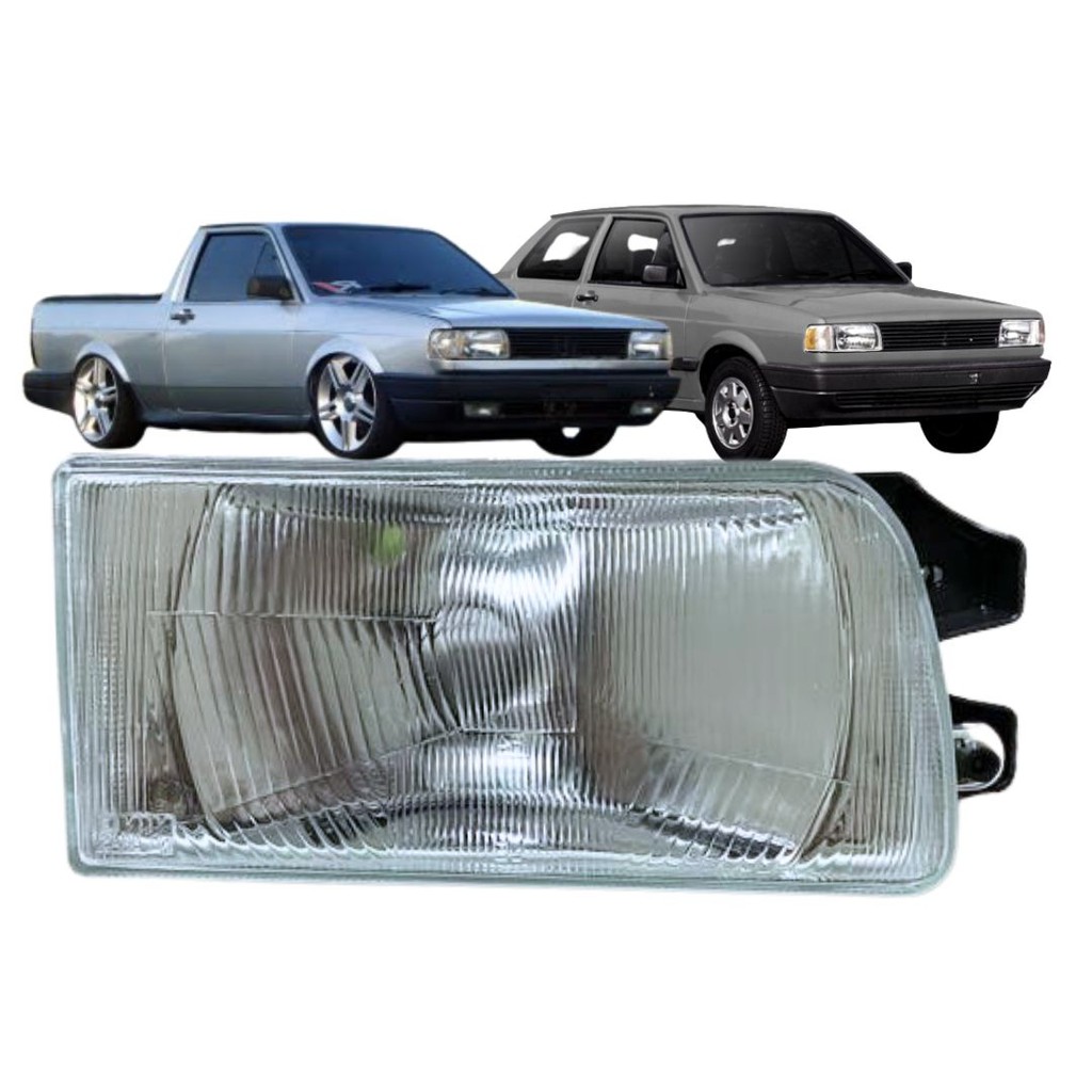 Farol Dianteiro Principal Para Volkswagen Saveiro Voyage 1991 a 1996 Lado Direito Nino 30794104414