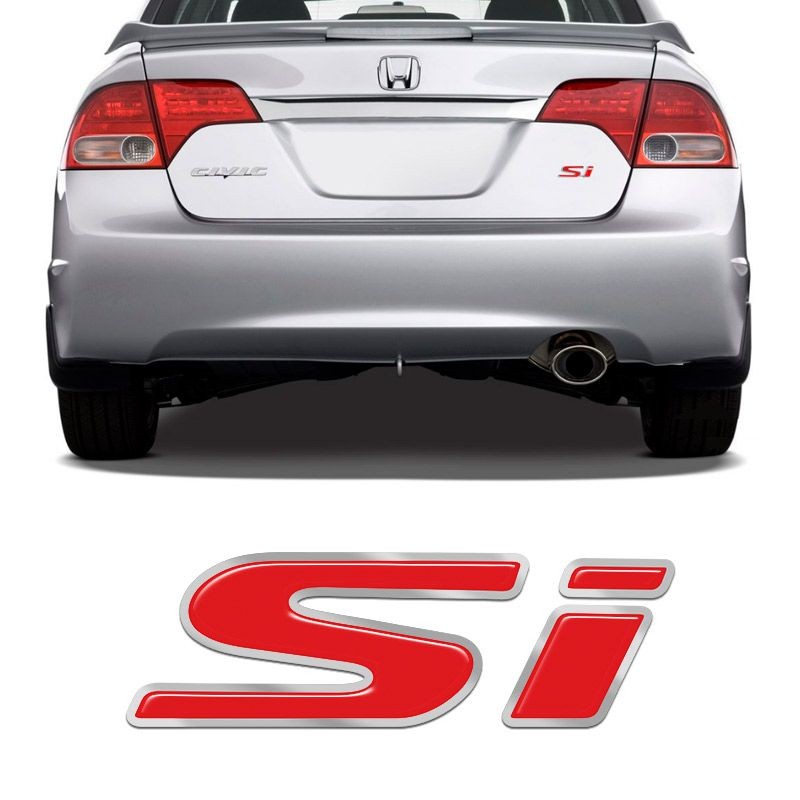 Emblema Si Compatível New Civic Adesivo Traseiro Resinado em Oferta na Shopee