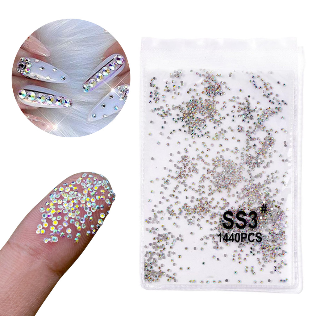 Pacote Kit Strass 1440 Pedrinhas Para Decoração Unha Maquiagem Nail Art em Oferta na Shopee