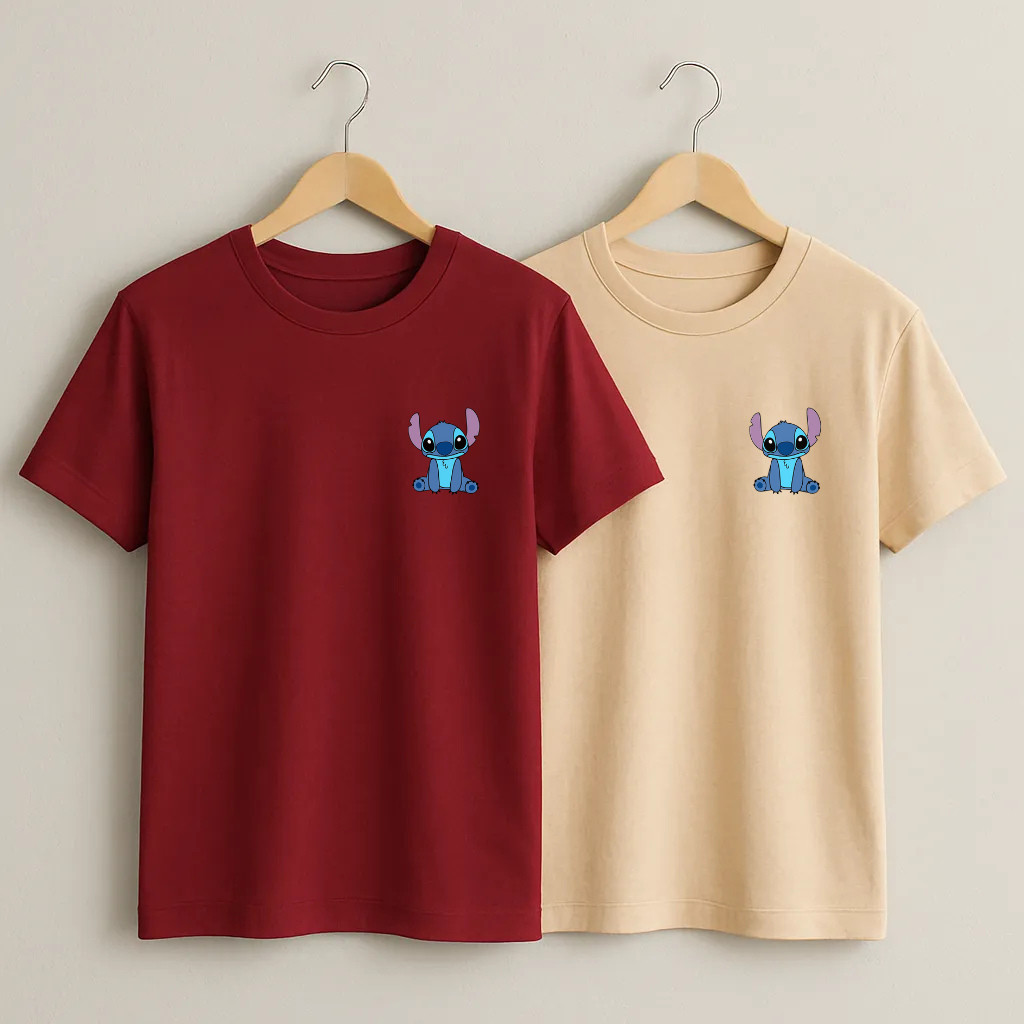 Camiseta Lilo Stitch Ohana Estampada Unissex Masculina Feminina Personagem Oferta Casual Tecido Leve e Confortável