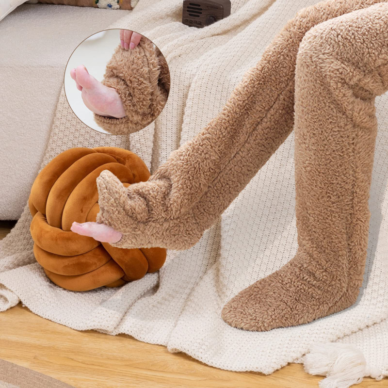 Meias De Inverno Engrossadas Chão Quentes Altas Até O Joelho Longas De Pelúcia Femininas Dormir em Oferta na Shopee